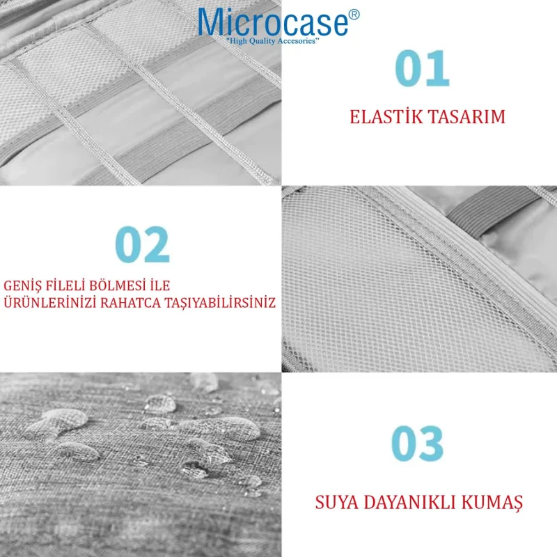 Microcase Çok Gözlü Kullanışlı Elde Taşıma Askılı Organizer Çanta - AL5101