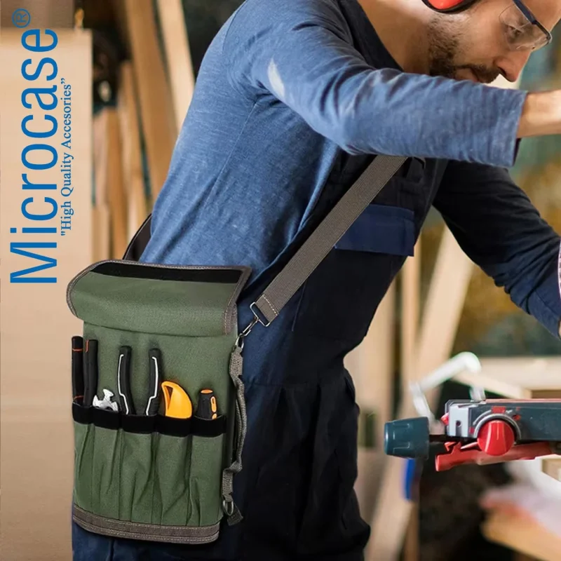 Microcase Çok Bölmeli Karavan, Alet Çantası, Ağır Hizmet Tipi Rulo Takım Çantası Katlanabilir Rulo Çanta - AL5114