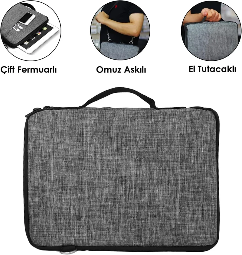 10 inch Tabletler için Omuz Askılı ve El Tutacaklı Universal Sleeve Taşıma Çantası 