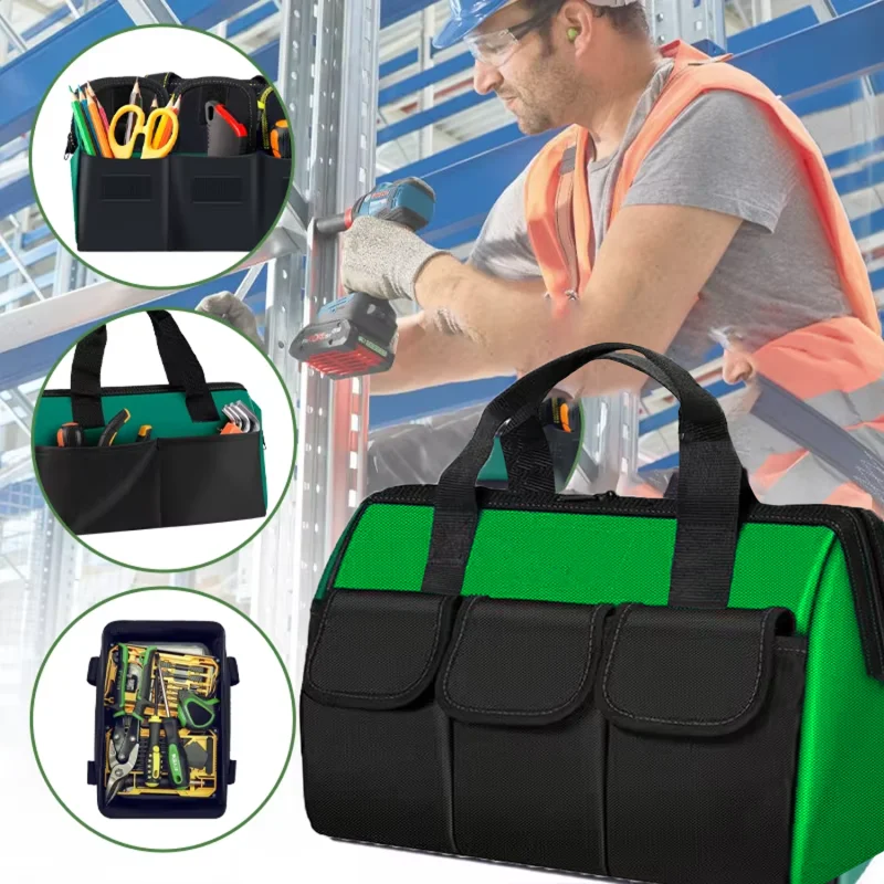 Çok Bölmeli Su Geçirmez El Tutacaklı Takım ve Hırdavat Çantası Yeşil- UR5558