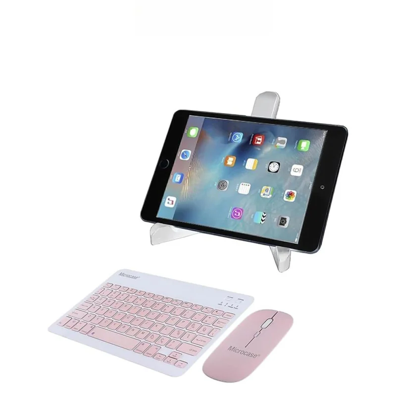 Tablet Omuz Askılı ve El Tutacaklı Universal Sleeve Taşıma Çantası Bluetooth Klavye + Bluetooth Mouse + Katlanabilir Tablet Standı UR4386