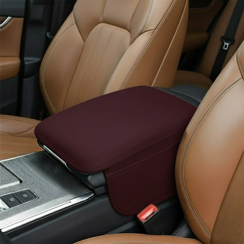 Araç Merkezi Konsol Kapağı Düz Deri Araç Kol Dayama Yastığı Depolama Cepli - UR4669