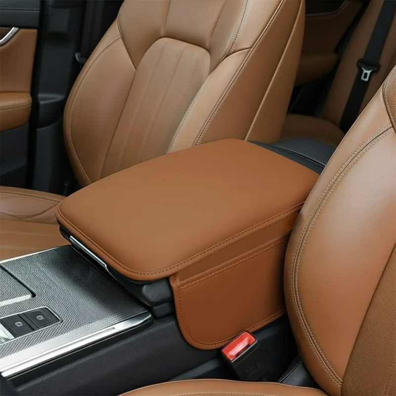 Araç Merkezi Konsol Kapağı Düz Deri Araç Kol Dayama Yastığı Depolama Cepli - UR4669