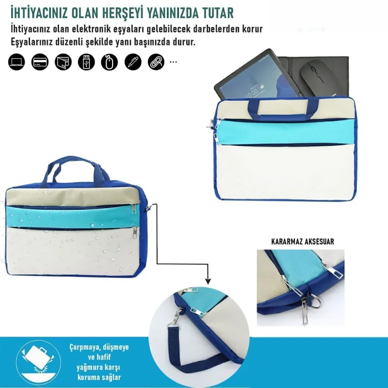 Tablet Macbook Laptop Çantası 2 Bölmeli 9-14 inch ile uyumlu UR4821