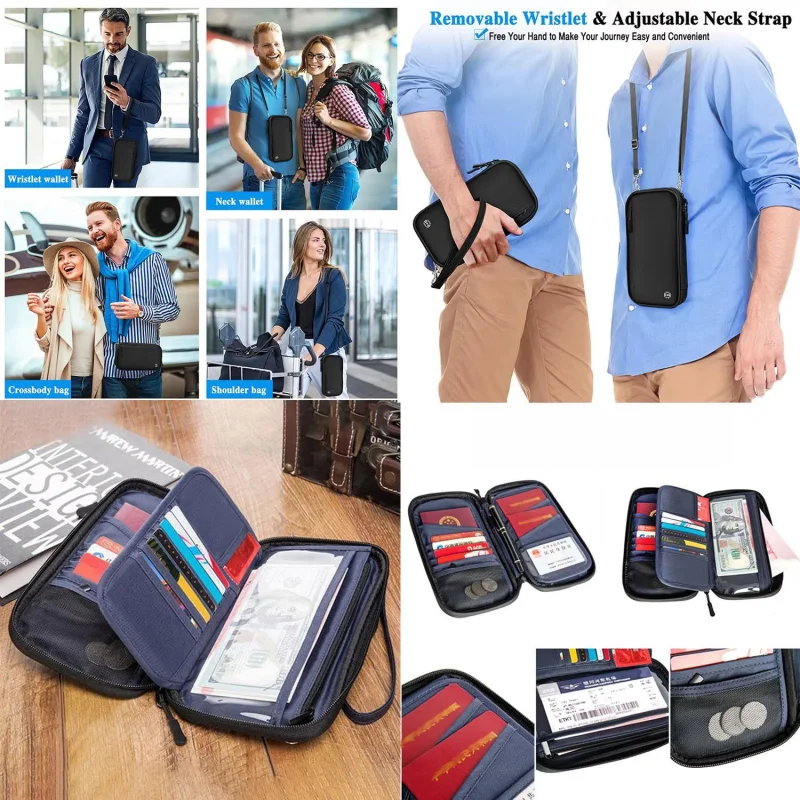 Unisex Su Geçirmez Çok Amaçlı Seyehat Pasaport Çok Gözlü Organizer Çanta UR4863