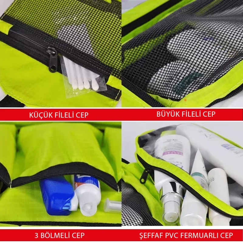 Makyaj, Seyahat ve Günlük Kullanım için Pratik Asılabilir Katlanır Organizer Çanta - UR5112