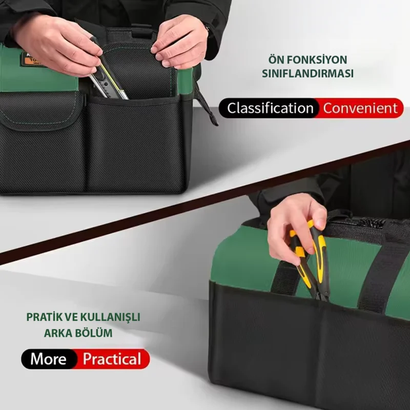 Çok Bölmeli Su Geçirmez El Tutacaklı Takım ve Hırdavat Çantası - UR5113