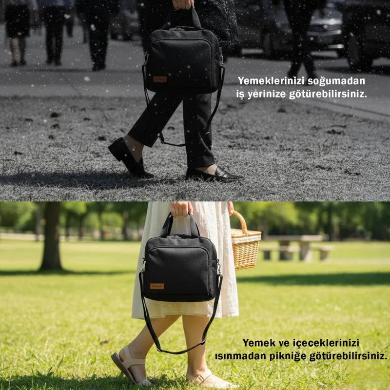 Tek Kişilik Termal Günlük Kamp Piknik İçin Yemek İçecek Taşıma Çantası 6 LT UR5428