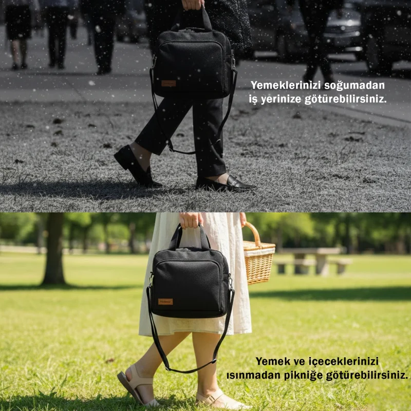 Çift Kişilik Termal Günlük Kamp Piknik İçin Yemek İçecek Taşıma Çantası 8 LT UR5429