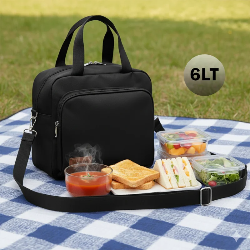 Tek Kişilik Termal Günlük Kamp Piknik İçin Yemek İçecek Taşıma Çantası 6 LT UR5428