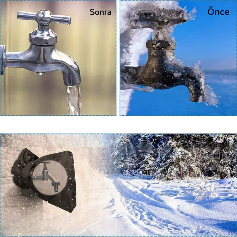 Su Geçirmez Bahçe Açıkalan Dış Mekan Musluk Don Buzlanma Koruyucu Kılıf 2 Adet UR5511