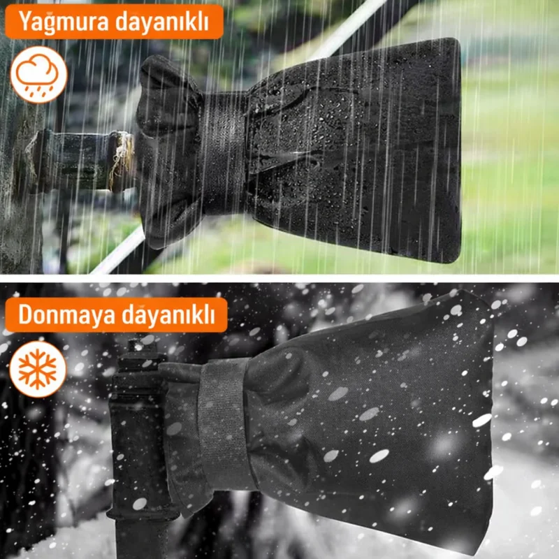 Su Geçirmez Bahçe Açıkalan Dış Mekan Musluk Don Buzlanma Koruyucu Kılıf 2 Adet UR5511