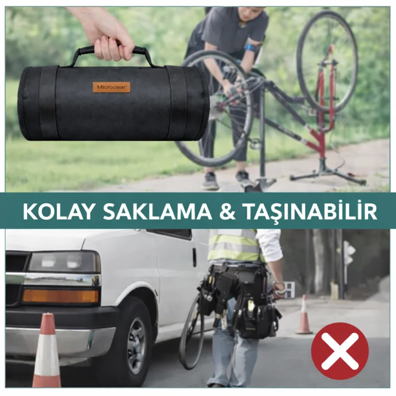 Motosiklet Bisiklet Elektrikli Araçlar ve Genel Kullanım için Katlanabilir Portatif Alet Çantası UR5514