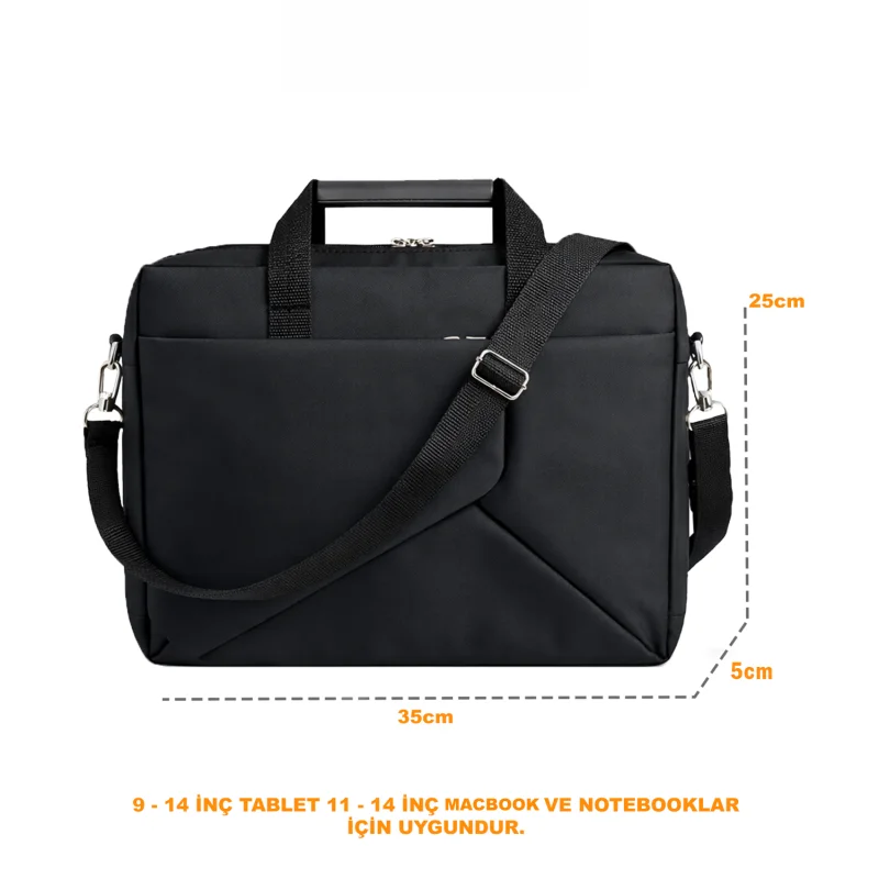 Tablet Macbook Laptop Çantası 2 Bölmeli 9-14 inch Siyah UR5559
