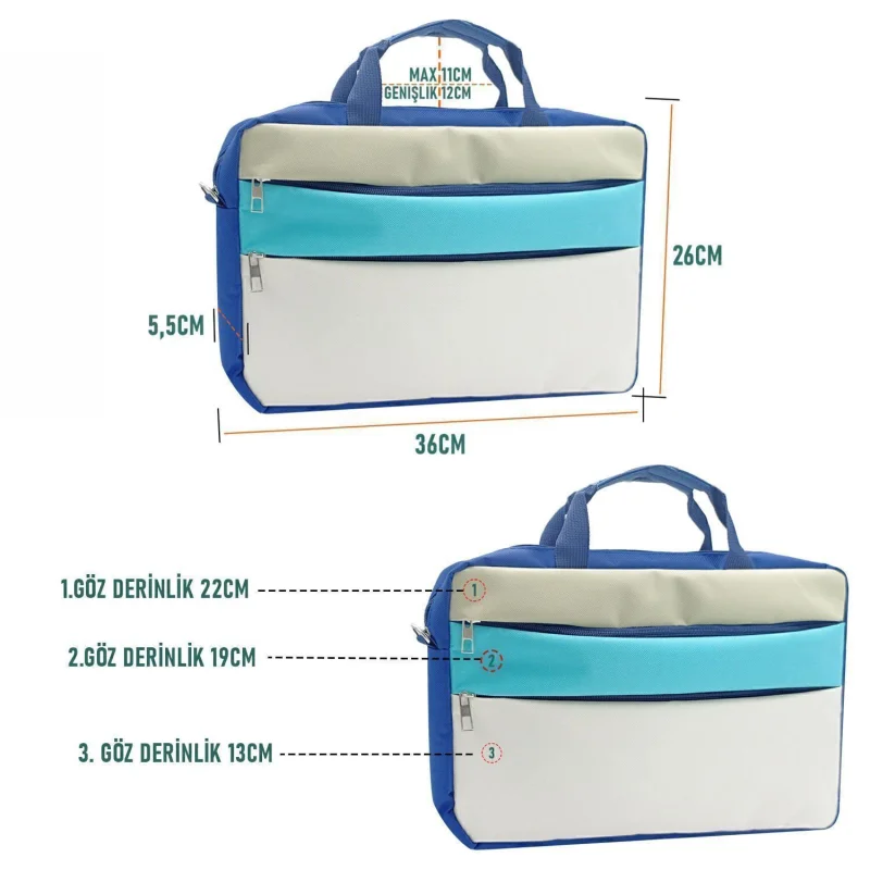 Tablet Macbook Laptop Çantası 2 Bölmeli 9-14 inch ile uyumlu UR4821