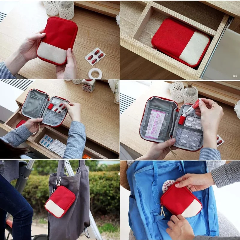 Taşınabilir Mini İlaç ve Sağlık Çantası İlk Yardım Seti İlaç Saklama Çantası UR4230
