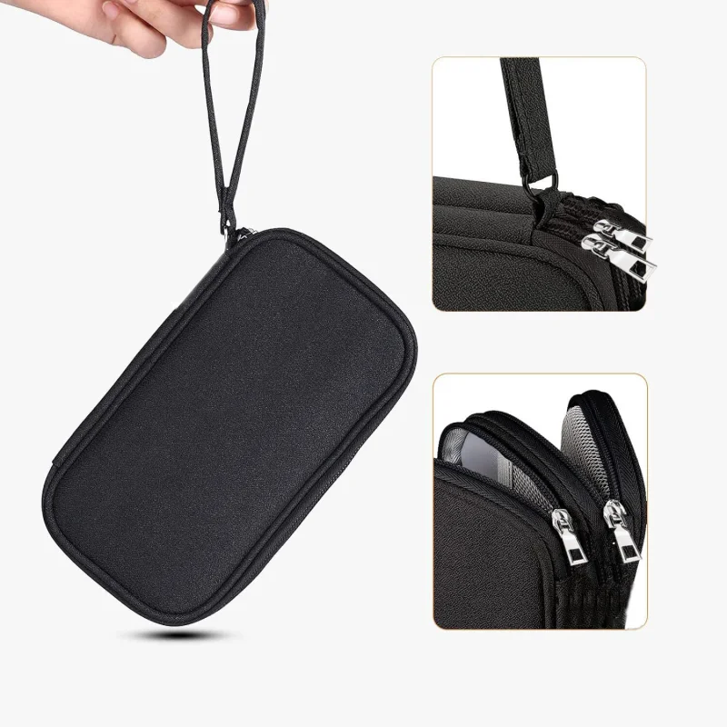 Taşınabilir Su Geçirmez Çift Katman ve Fermuarlı 8 Bölmeli HDD Harddisk Çantası UR4210