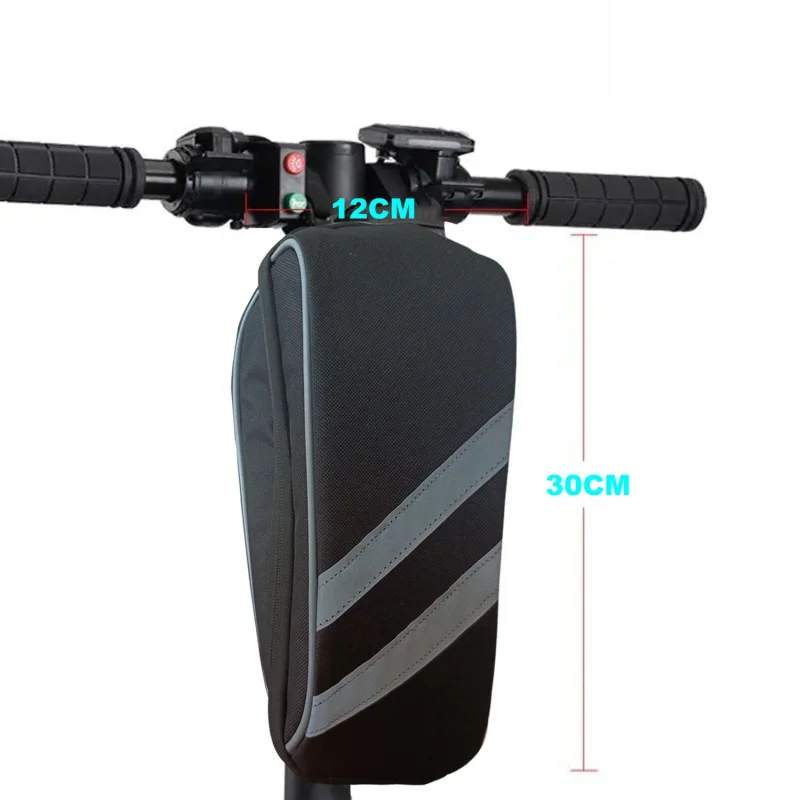 Taşınabilir Su Geçirmez 3 Bölmeli Geniş İç Hacimli Flaşörlü Scooter Bisiklet Çantası UR4249 Siyah