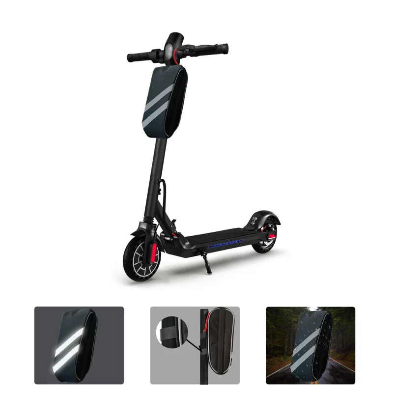 Taşınabilir Su Geçirmez 3 Bölmeli Geniş İç Hacimli Flaşörlü Scooter Bisiklet Çantası UR4249 Siyah