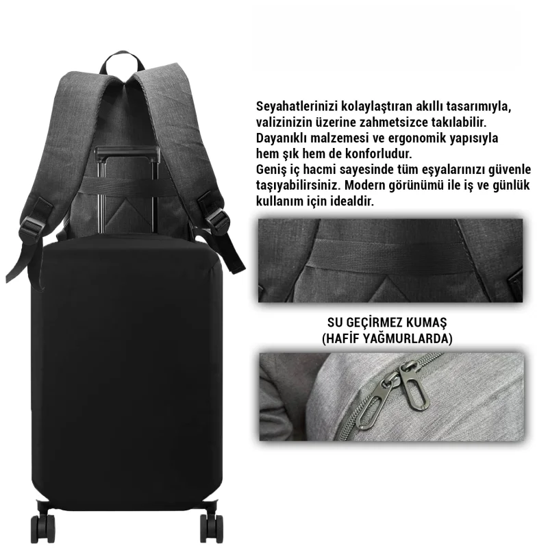 Unisex Su Geçirmez 3 Gözlü 15.6 inch Laptop Macbook Çantası UR5323