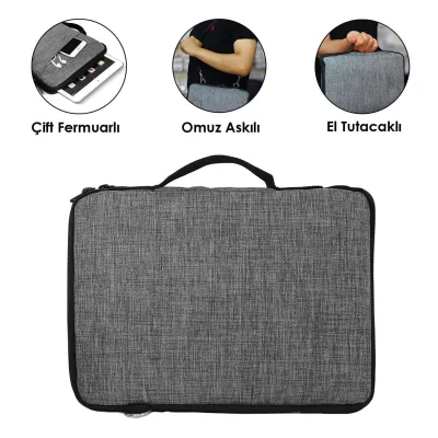 Tablet için Omuz Askılı ve El Tutacaklı Universal Sleeve Taşıma Çantası -UR3068
