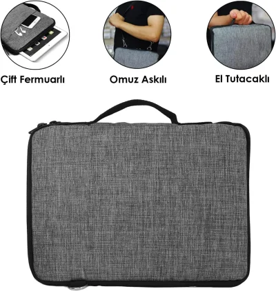 10 inch Tabletler için Omuz Askılı ve El Tutacaklı Universal Sleeve Taşıma Çantası 