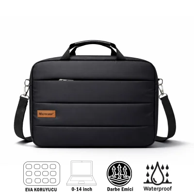 Su Geçirmez 3 Bölmeli Darbelere Dayanıklı Tablet Notebook Macbook Evrak Çantası 14 inch Pembe UR5496