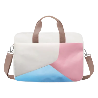 Tablet Macbook Laptop Çantası 2 Bölmeli 9-14 inch UR4227 Krem Pembe Mavi